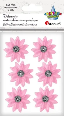 Produktbild von Stoffdekoration Blumen mit Kristall selbstklebend
