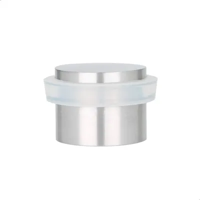 Productafbeelding van Zelfklevende deurstopper | Ø24x20mm | Wit rubber van natuurlijk siliconen | Roestvrij staal AISI 304, mat afwerking | Zeer goede hechting | 100% functioneel | Model I-163B | EVI
