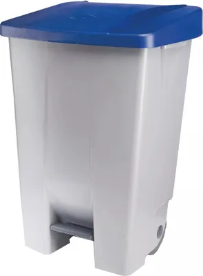 Immagine prodotto di Cestino a pedale grigio/blu, capacità: 80 litri