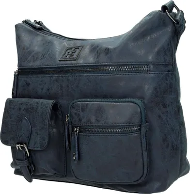 Produktbild von Christian Wippermann XL große Damen Shopper Tasche Schultertasche Umhängetasche Crossover Bag Leder Optik Handtasche Blau