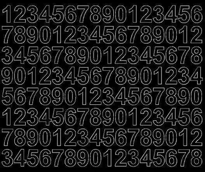 Immagine prodotto di Adesivi numeri autoadesivi 2 cm Adesivi neri opachi.