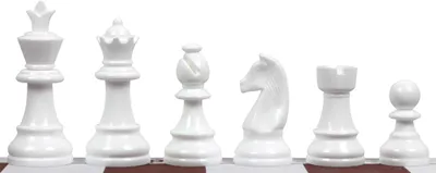 Produktbild von Staunton 6 Schachfiguren, Kunststoff (König 95 mm) - schneeweiß