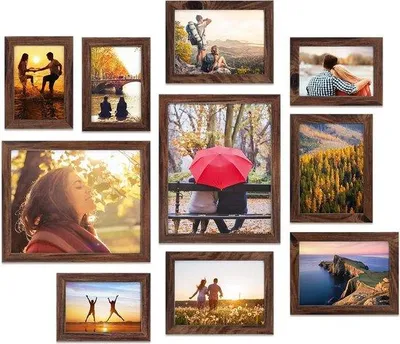 Productafbeelding van Bruine fotocollage frameset in verschillende maten