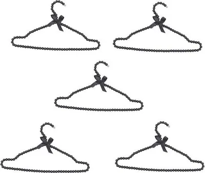 Productafbeelding van Famanu Kleerhangers, elegante hangers met kunstparels - 40 cm - zwart