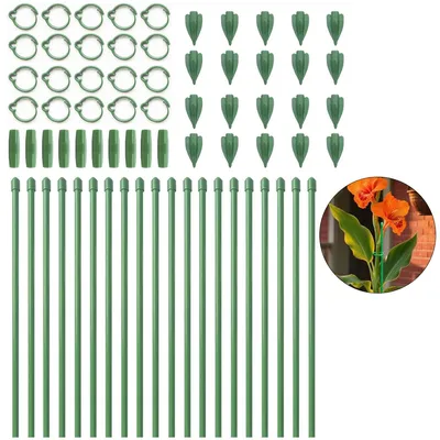 Produktbild von Pflanzenstäbe für Zimmerpflanzen,32.6 cm lange Pflanzenstützstäbe mit Clips, hohe verstellbare Pflanzenstäbe für Monstera,Tomaten,Orchideen, 10 Stück