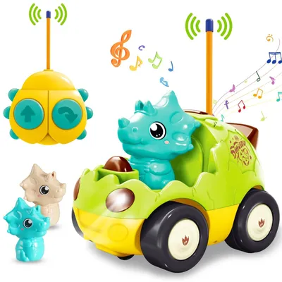 Productafbeelding van RC-auto dinosaurus speelgoed - Afstandsbediening - Vanaf 18 maanden - Met licht en geluid