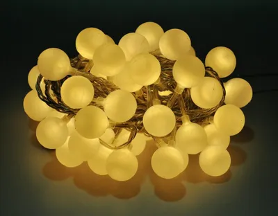 Produktbild von LED Lichterkette Bunt oder Warmweiß Partylichterkette LEDs stabile Kugeln IP44, Farbe:Warmweiß, Länge:4.8 m