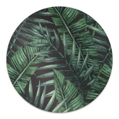Obrázek produktu pro Kulatá ochranná podložka pod podlahu - podložka pod židli - podložka pod podlahu - 140x100 cm - tropické listy