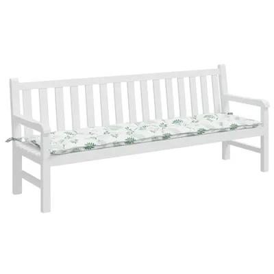 Produktbild von Gartenbank-Auflage Blattmuster 200x50x7 cm Stoff