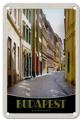 Produktbild von Blechschild Reise 12x18cm Budapest Ungarn Innenstadt Straße Schild