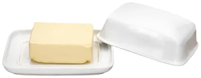 Zdjęcie produktu dla Maselniczka Bärbel z pokrywką biała prostokątna na 250g porcelany