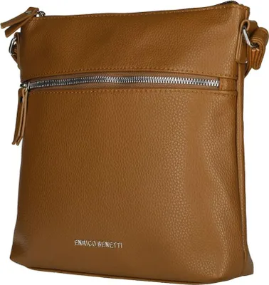 Produktbild von Damen Tasche Schultertasche Umhängetasche Crossover Bag Leder Optik Handtasche Cognac