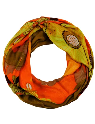 Produktbild von Sunsa Damen Loop Schal. Baumwolle Schlauchschal. Dünn Loopschal mit Blumendesign