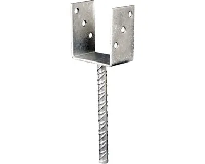 Produktbild von U-Pfostenträger m. Betonanker aus Riffelstahl 101 x 100 x 200 mm, feuerverzinkt, 1 Stück
