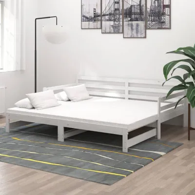 Obrázok produktu pre Rozkladacia denná posteľ biela borovicový masív 2x(90x200) cm