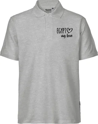 Produktbild von Huuraa Herren Polo Shirt Egypt my love XL Sport Grey Bio Baumwolle Fairtrade Poloshirt Geschenkidee