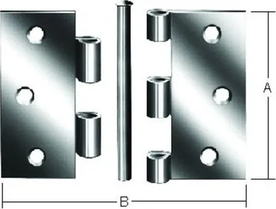 Productafbeelding van Scharnier, breedte 63 mm, dikte 1,5 mm, roestvrij staal V2A, gekanteld