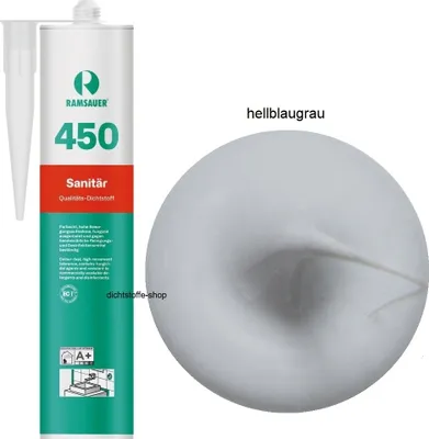 Produktbild von Ramsauer 450 Sanitär 1K Silikon Dichtstoff 310ml Kartusche hell blaugrau