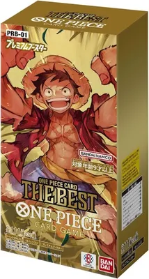 A product box for the One Piece Card Game, featuring an illustration of Monkey D. Luffy.