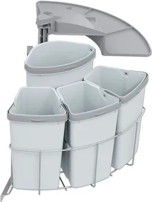 Produktbild von Vauth-Sagel Mülltrennsystem VS ENVI Center-4-39L Anzahl Fächer 4 12 Liter 9 Liter silber grau