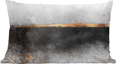 Produktbild von MuchoWow® Zierkissen Sofakissen Wohnzimmer Dekokissen 60x40 cm Gold - Abstrakt - Luxus - Kopfkissen - Polster mit Foto