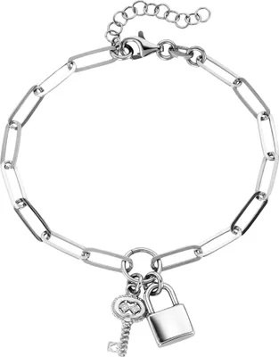 Produktbild von Armband Smart Jewel mit Anhänger Schloss und Schlüssel, Silber 925 Silber 19 cm