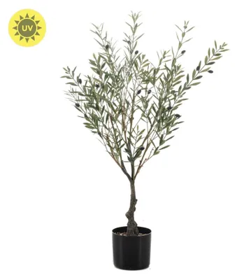 Produktbild von Künstlicher Olivenbaum im Topf - Kunstpflanze - UV-beständig - 90 cm