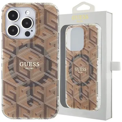 Produktbild von Guess GUHMP15LHGCUSTGW iPhone 15 Pro 6.1" braun hardcase IML GCube MagSafe Schutzhülle