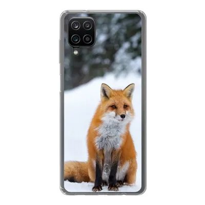 Produktbild von MuchoWow® Handyhülle Schutzhülle Hülle für Samsung Galaxy A12 Fuchs - Schnee - Wald Silikon Softcase Handy Hülle - Bild