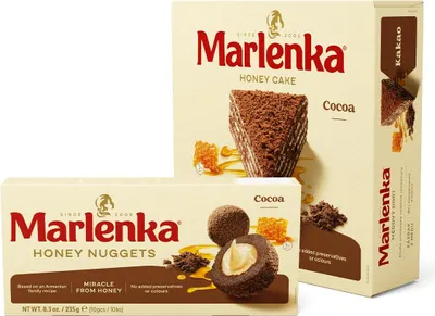 Image de MARLENKA® Duopack - Gâteau au cacao et au miel 800 g et boules au cacao et au miel 235 g