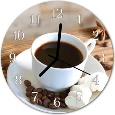 Immagine prodotto di Orologio da parete in vetro, per cucina, vetro vero, 30 cm, marrone caffè