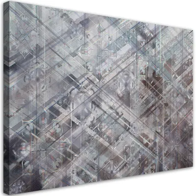Produktbild von Leinwandbild abstrakte geometrische formen 60x40 cm Feeby grau wandbild bereit zum aufhängen