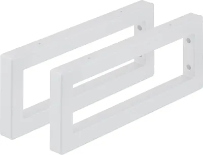 Image de Console murale Relaxdays, lot de 2, 40 cm, acier, support d'étagère pour meuble-lavabo et étagère murale, console rectangulaire, blanc