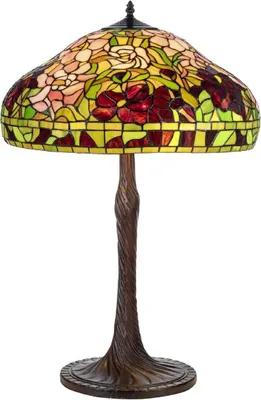 Immagine prodotto di Casa Padrino Lampada da tavolo Tiffany multicolore Ø 50 x H. 76 cm - Lampada da tavolo Tiffany rotonda - Lampada decorativa da soggiorno - Lampada decorativa da scrivania - Lampade Tiffany