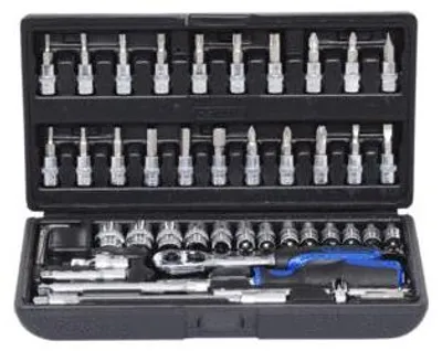 Produktbild von KS Tools 918.0646, Steckschlüssel-Satz, 1/4", 46 Kopf/Köpfe, Chrom-Vanadium-Stahl, 1,1 kg
