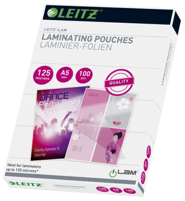 Obrázok produktu pre Leitz 33807, Lesklý, Priehľadná, A5, 0,125 mm, 100 kusov