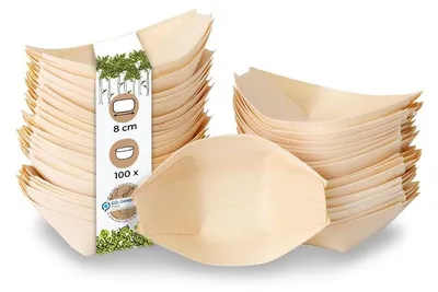 Image de Accessoires pour buffet, bols à snacks, bois, 8 cm, 100 pièces
