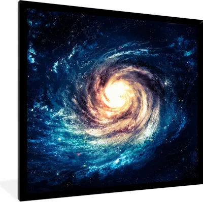 Produktbild von MuchoWow® Gerahmtes Poster Sterne - Weltraum - Blau 40x40 cm - Poster mit Schwarzem Bilderrahmen Wandposter Rahmen Foto Bilder - Mit Rahmen - Wanddekoration Schlafzimmer