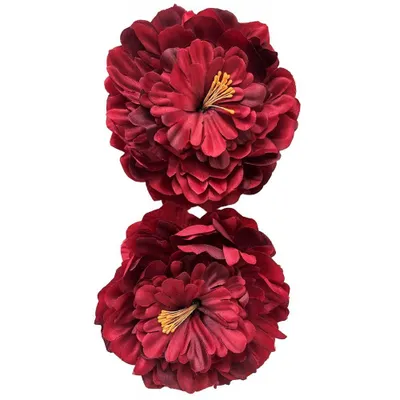Produktbild von 2474U Kunstblüten Clip Pfingstrose, Künstliche Blume Rot, 10 cm 2er Set