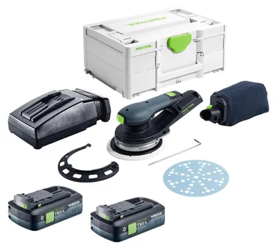 Obrázek produktu pro Festool ETSC 2 150-Basic akumulátorová excentrická bruska 18 V 150 mm bezkartáčová + 2x akumulátor 4,0 Ah + nabíječka + Systainer