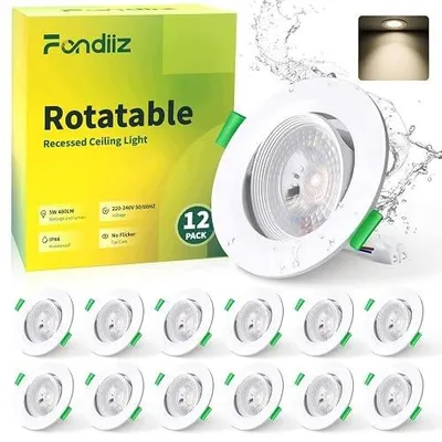 Zdjęcie produktu dla Downlight LED wpuszczany sufit 5W 480LM ciepła biel zestaw 12 szt