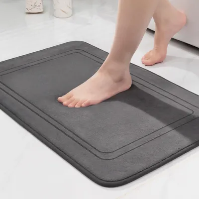 Productafbeelding van Antislip badmat, zacht, absorberend, donkergrijs, 50x80 cm