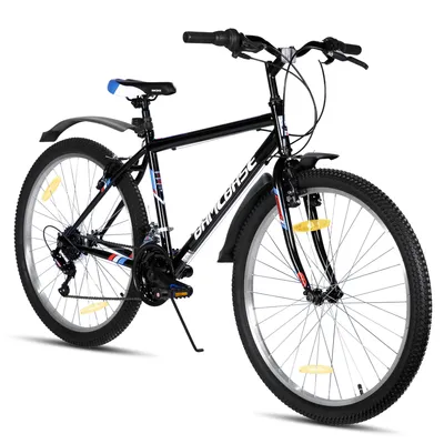 Produktbild von Hiland Mountainbike 24 Zoll für Jugendliche & Erwachsene, 18-Gang Fahrrad mit Doppel-V-Bremse, High Kohlenstoffstahlrahmen MTB für Jugend Frauen