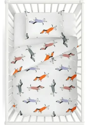 Produktbild von Kinder Baumwollbettwäsche für Babybett Doggy