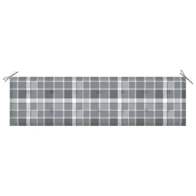 Zdjęcie produktu dla vidaXL Poduszka na ławkę ogrodową szara kratka 180x50x4 cm tkanina