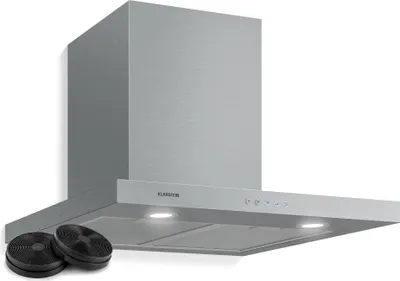 Image de Klarstein Hotte Aspirante 60cm, Hottes de Cuisine Inclinées, Filtre de Hotte en Aluminium, Débit d'Air Puissant 600m³/h, LED, Ecran Tactile, Extracteur d'Air Silencieux, Hotte Efficace avec Evacuation