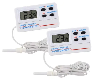 Image de 2 thermomètres numériques pour réfrigérateur et congélateur, avec alarme de température