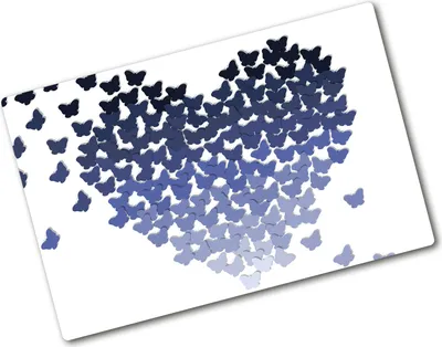 Produktbild von Tulup Glas Herdabdeckplatte - 80x52 cm - Glaskeramikkochfeld-Abdeckung Spritzschutz Glasabdeckplatte - Einteilig - Kinderzimmer - Herz Schmetterlingen - Blau