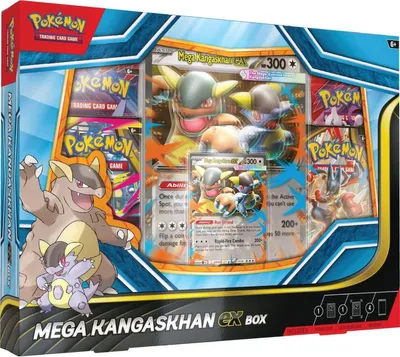A product box for a Pokemon TCG Mega Kangaskhan EX Box.