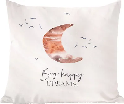 Produktbild von MuchoWow® Zierkissen Sofakissen Wohnzimmer Dekokissen 50x50 cm Kinder - Sprichwörter - Große glückliche Träume - Jungen - Mädchen - Aquarellieren - Komfort - Sofakissen